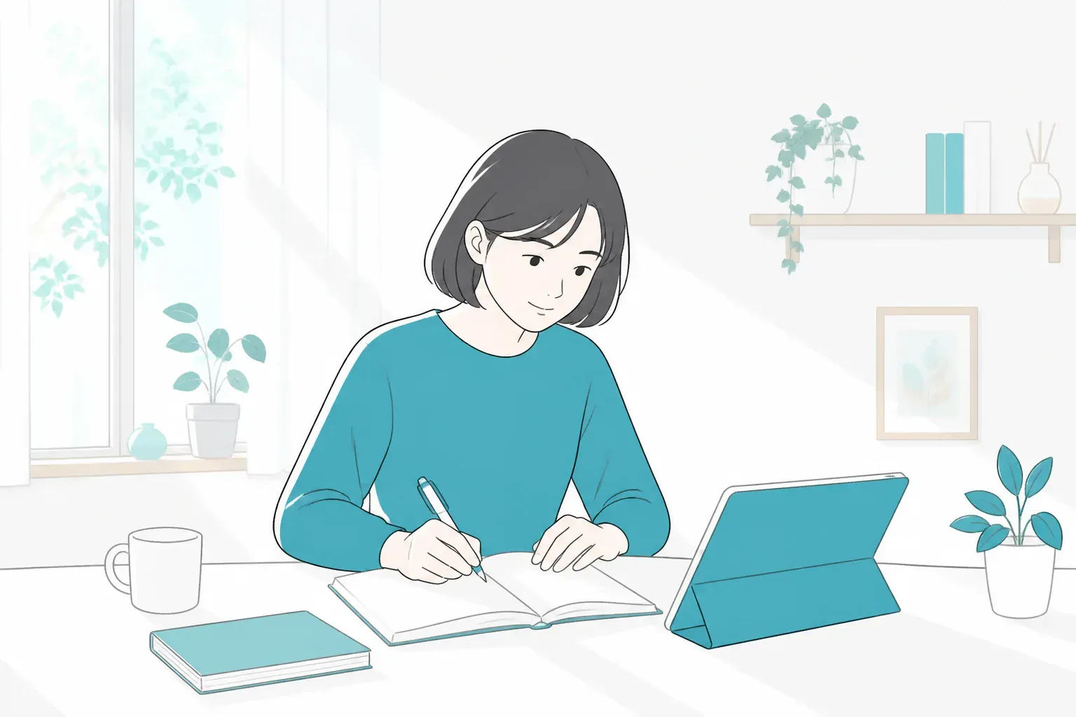 自宅で学習している様子のイメージ