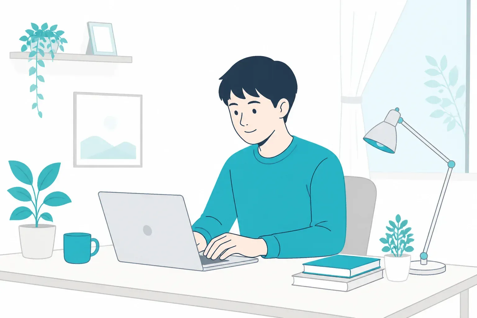 オンラインでプログラミングを学ぶ様子のイメージ