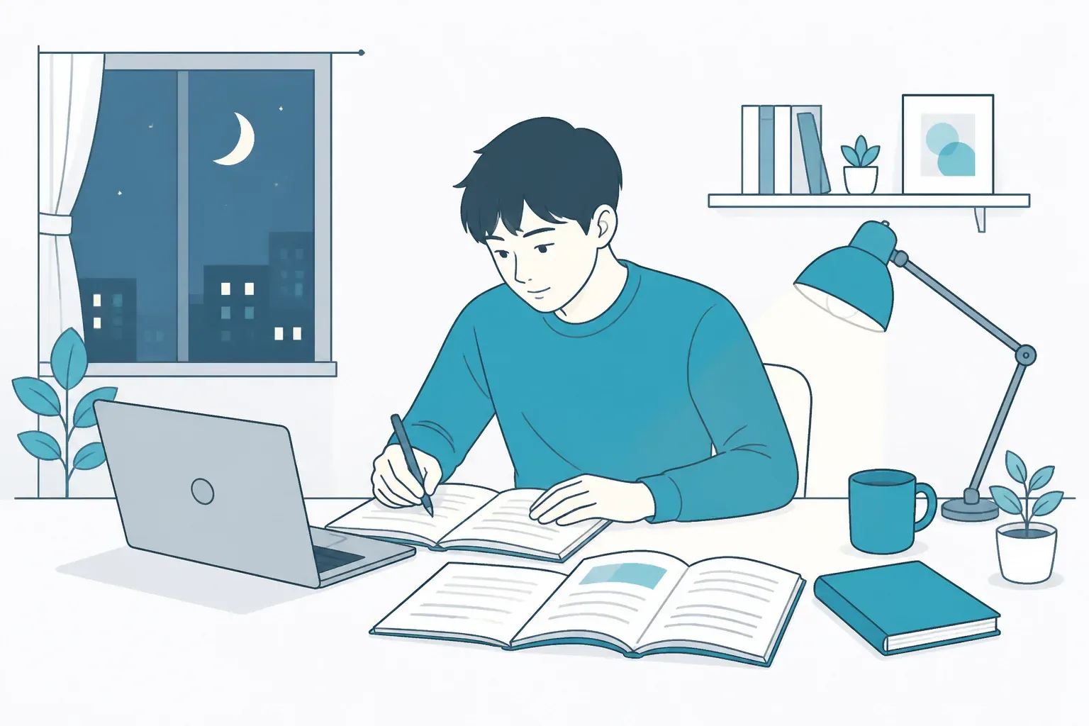 自宅で学習を進めるイメージ