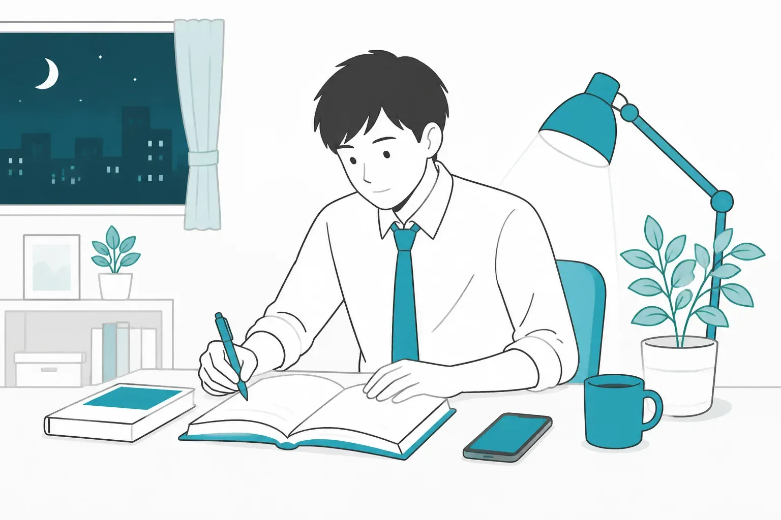 働きながら勉強するイメージ