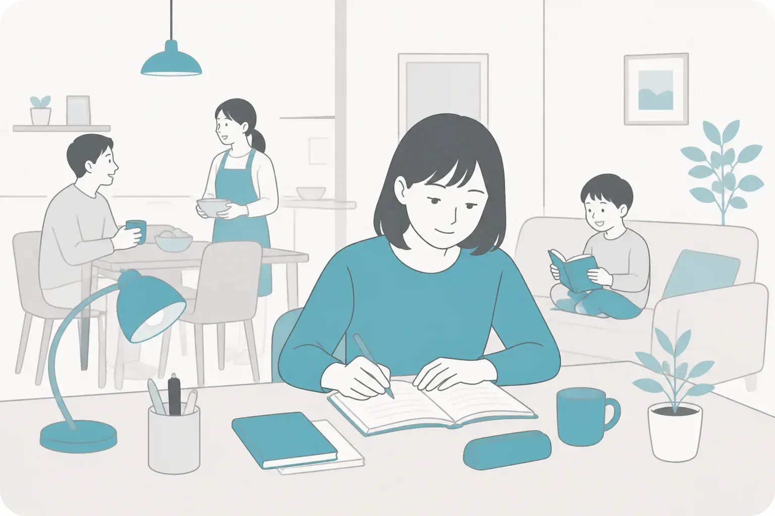 家庭で勉強時間を確保するイメージ