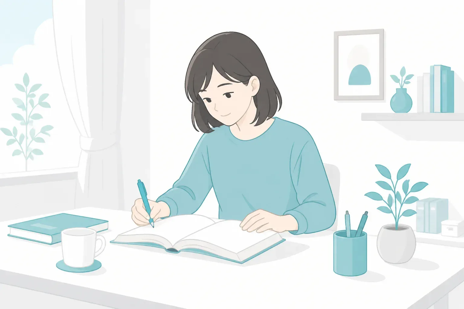 自宅で通信講座を学習するイメージ