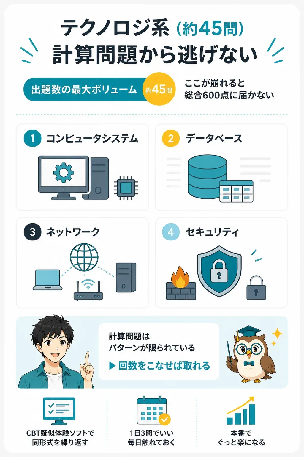 テクノロジ系の出題テーマを俯瞰した図解