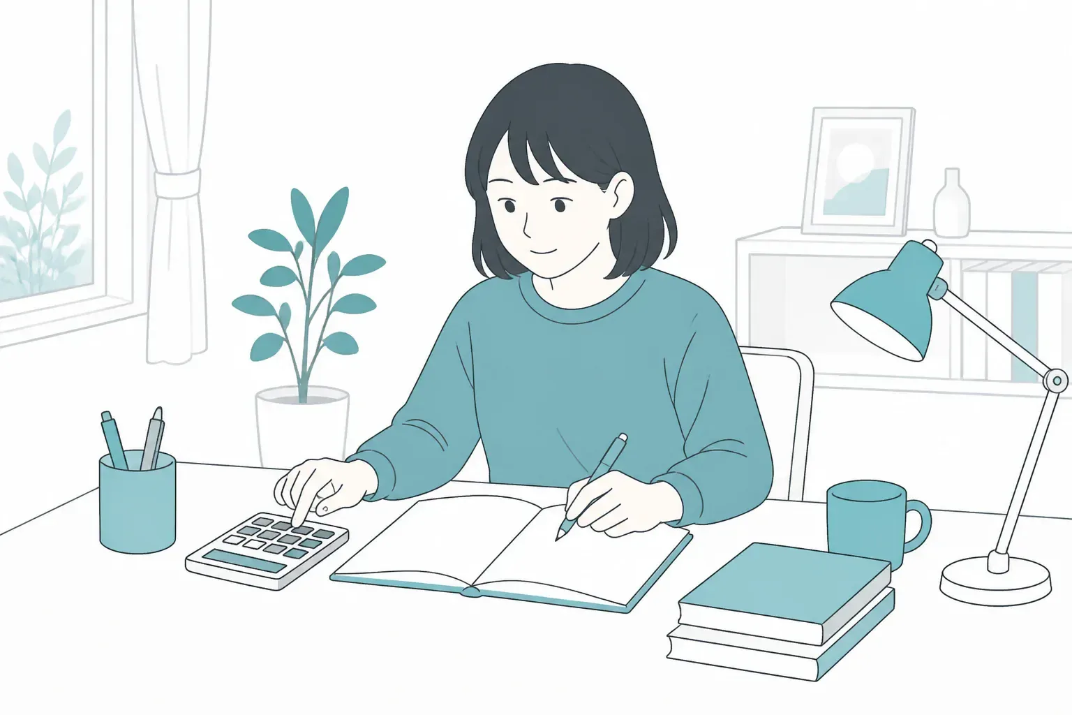自宅で簿記の学習を進めるイメージ