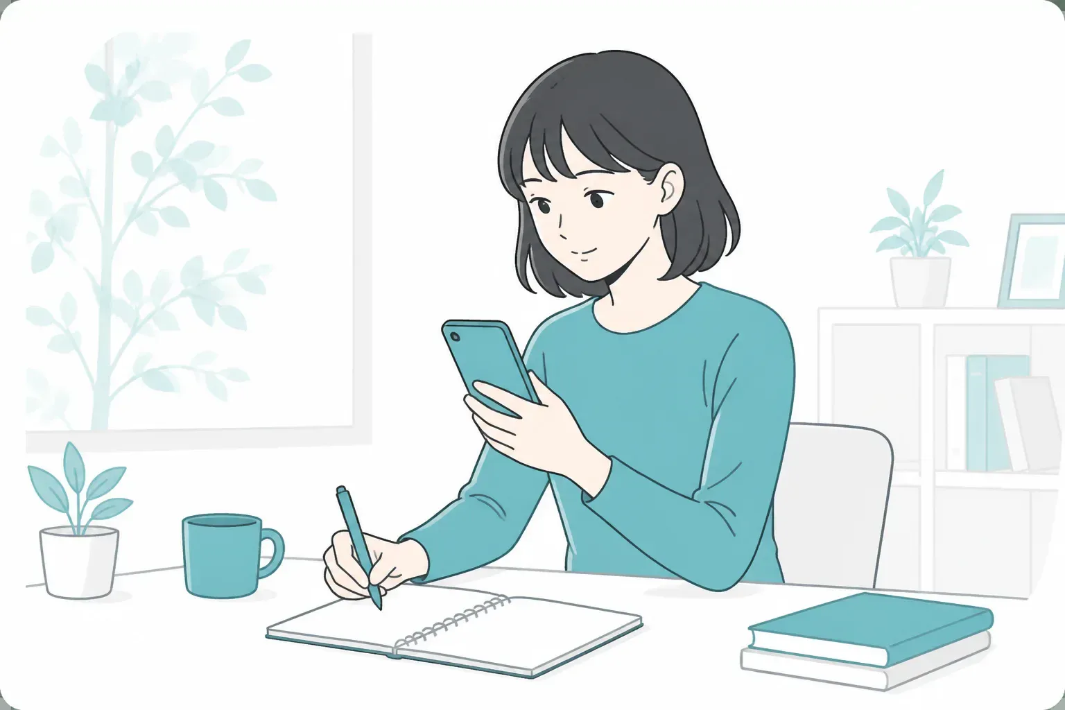 求人情報を確認しながら資格を検討するイメージ