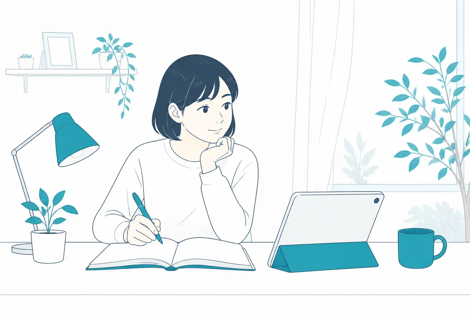 独学と通信講座の学習環境のイメージ