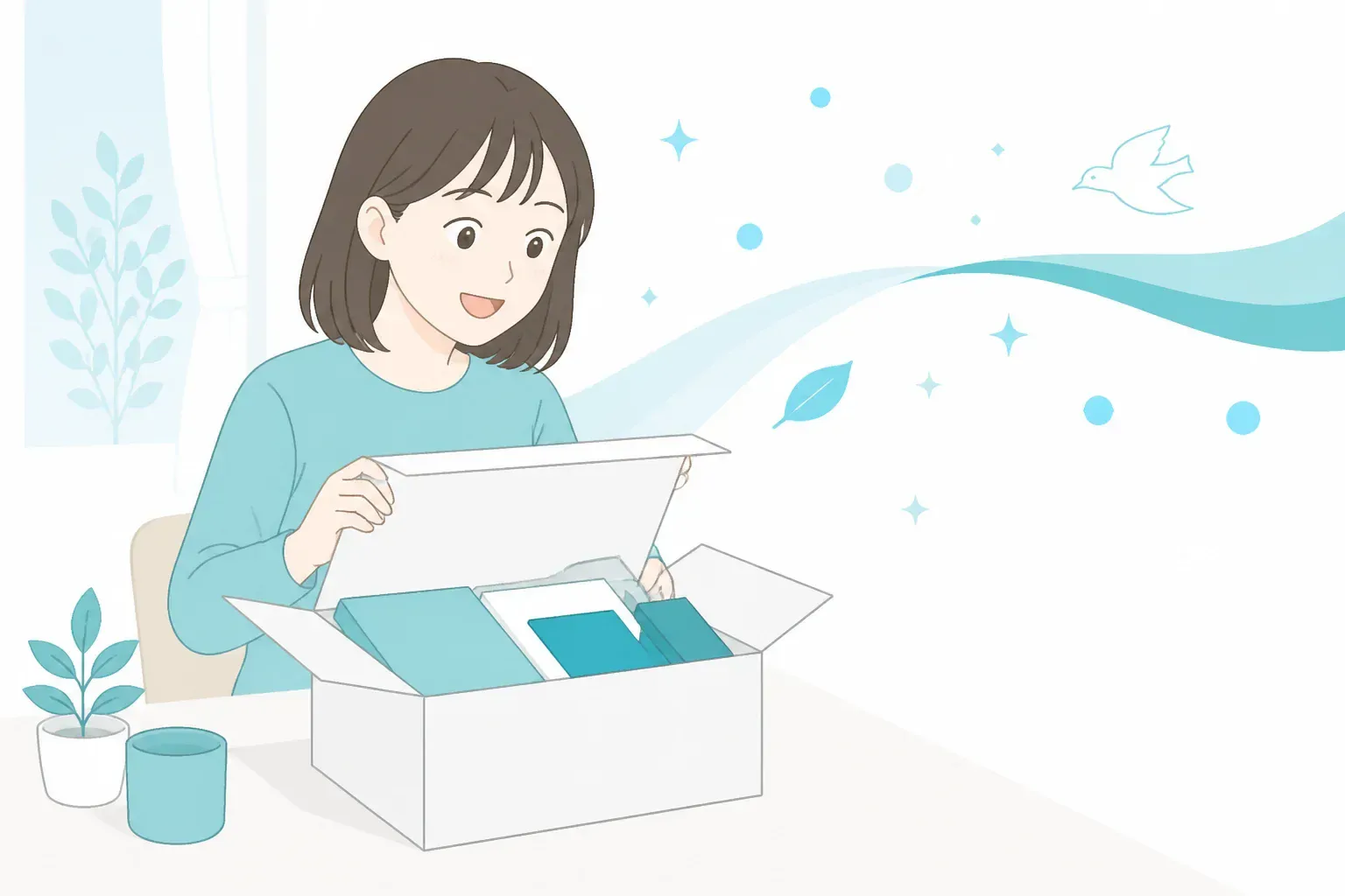 通信講座の教材が届いたイメージ