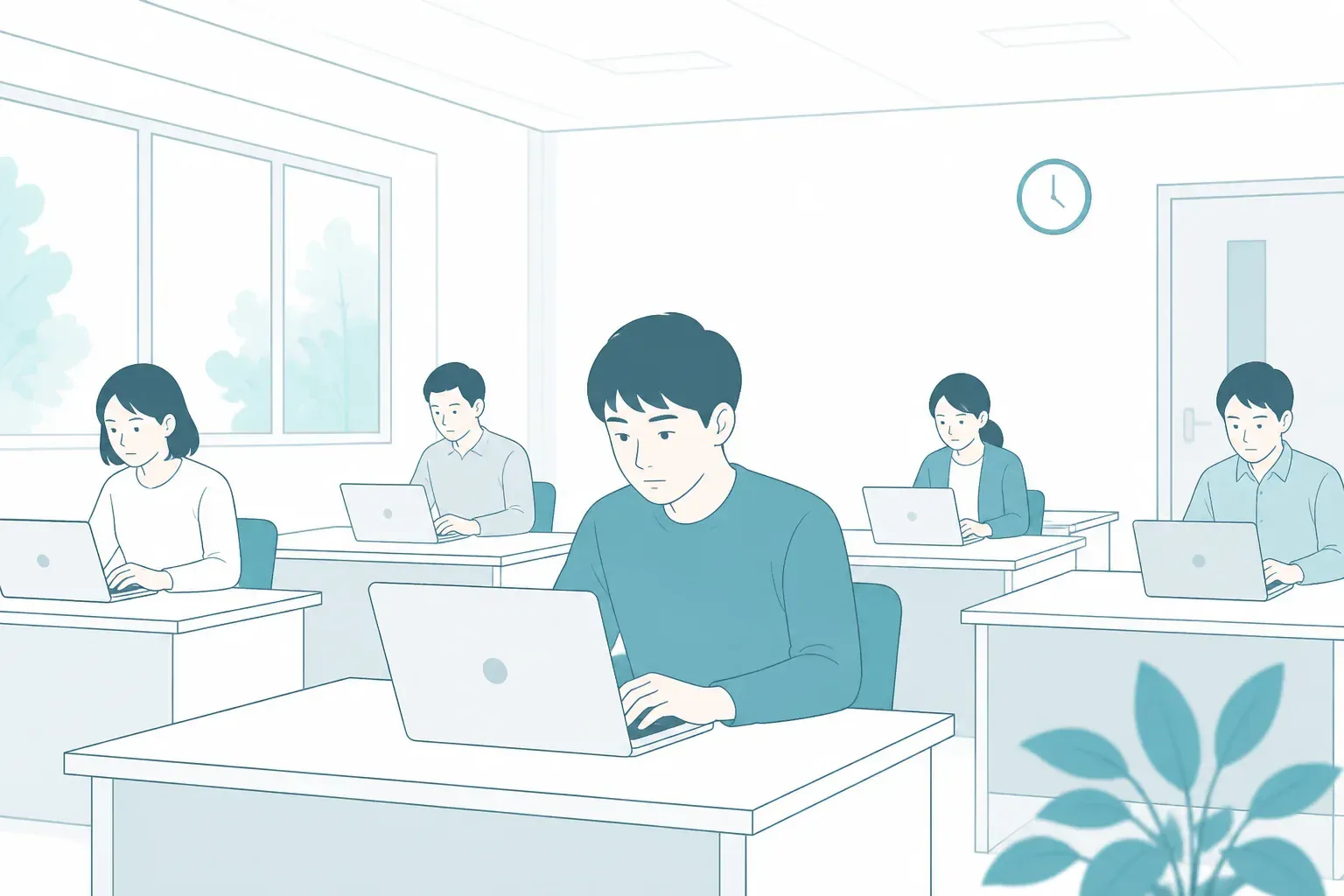 ネット試験を受ける試験会場のイメージ